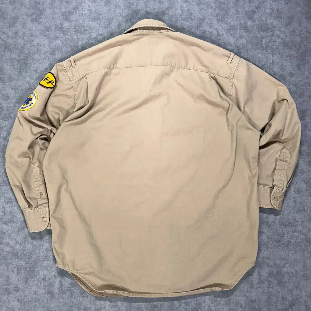 VTG 90s Banana Republic Safari shirt outdoors utility button up beige mens XL